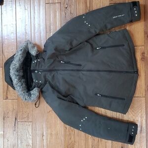 Obermeyer dark gray stud detail snow jacket